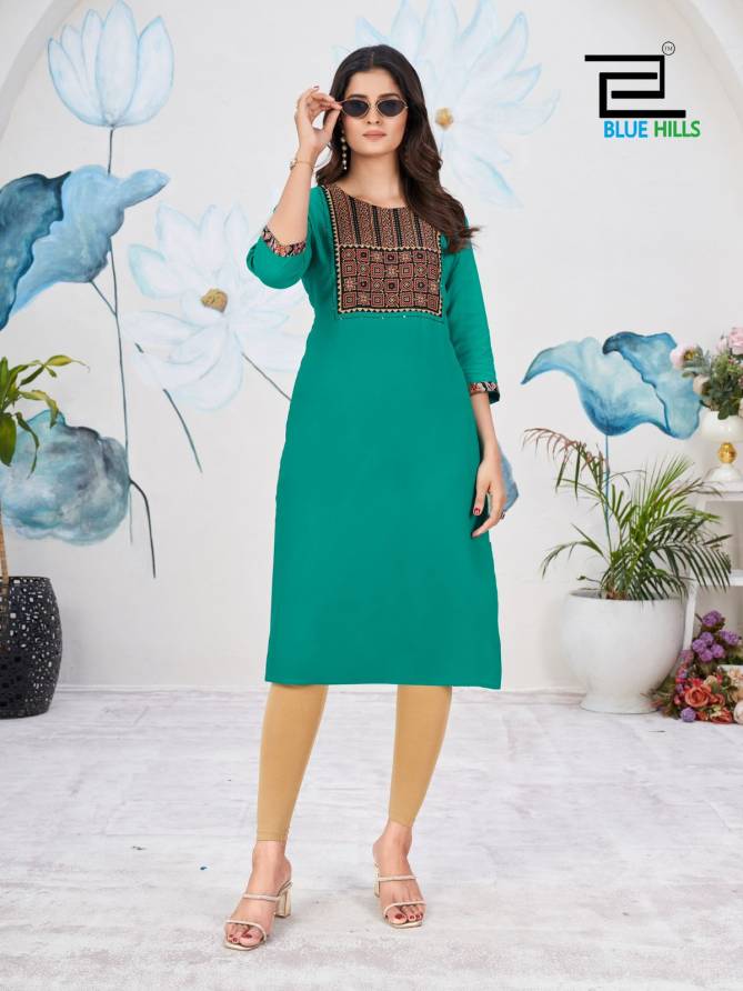 Cadbury By Blue Hills Block Print Rayon Kurtis Wholesale Price In Surat